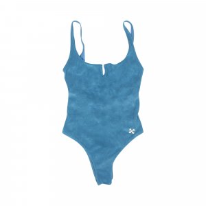 Махровый купальник с разрезом, цвет Синий Off-White