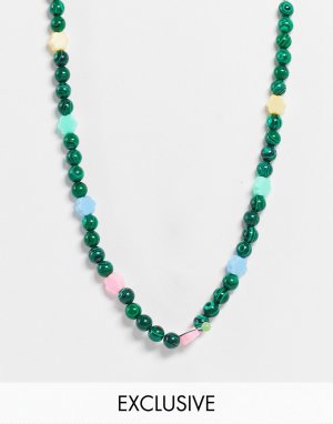 Зеленое ожерелье в стиле унисекс с бусинами форме цветов Inspired-Зеленый цвет Reclaimed Vintage