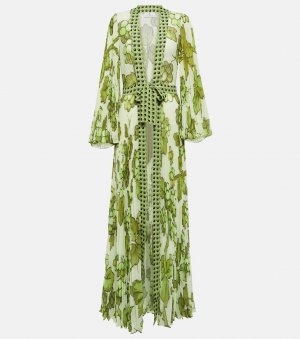 Пляжное платье из плиссированного жоржета , зеленый Etro
