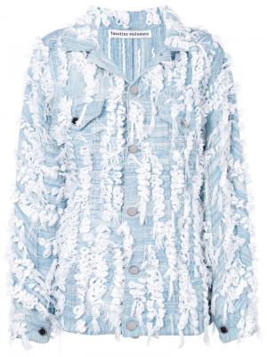 Джинсовая куртка с аппликацией Faustine Steinmetz. Цвет: синий