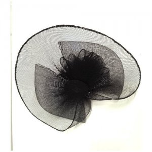 Карнавальная шляпка-заколка с вуалеткой черная, большая СмеХторг. Цвет: черный