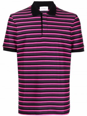 Striped short-sleeve polo shirt Salvatore Ferragamo. Цвет: фиолетовый