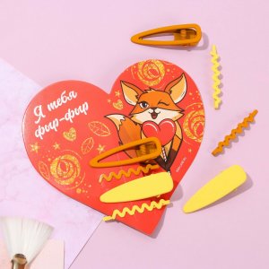 Открытка-валентинка с заколками для волос Art beauty. Цвет: желтый, оранжевый