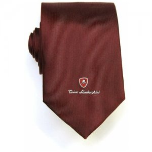 Модный бордовый галстук с логотипом Ламборджини 3854 Tonino Lamborghini