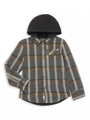 Рубашка в клетку Little Boy's & Glen с капюшоном и пуговицами спереди , цвет woodland herringbone Appaman
