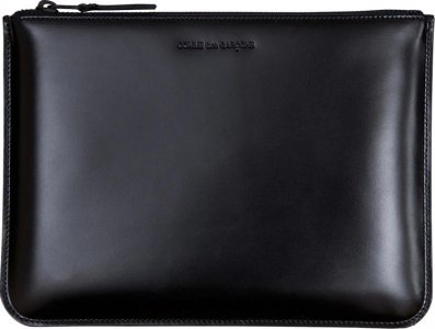 Сумка Leather Zip Pouch Very Black, черный Comme des Garçons