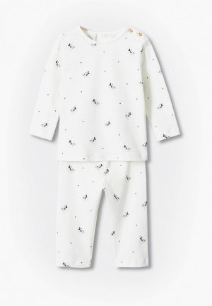 Пижама Mango Kids STARS. Цвет: белый