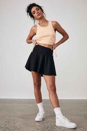 Женская черная базовая короткая теннисная юбка MG1456 MADMEXT