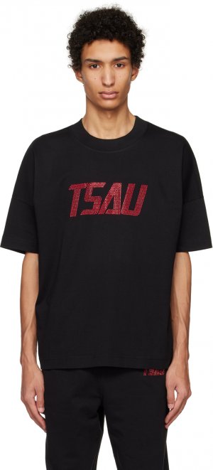 Черная футболка с аппликацией TSAU