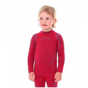 Термобелье детское для девочек футболка с длинным рукавом THERMO рубин 104-110 Brubeck. Цвет: красный