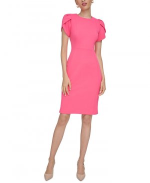 Женское платье-футляр с рукавами-тюльпанами , розовый Calvin Klein