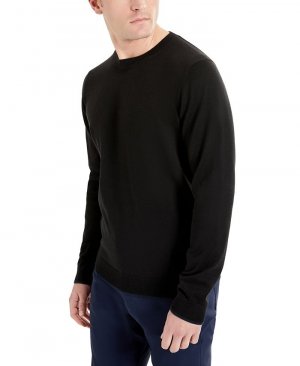 Мужской легкий пуловер приталенного кроя с круглым вырезом , черный Kenneth Cole