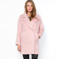 Пальто, 20% шерсти SOFT GREY. Цвет: розовый,серый меланж