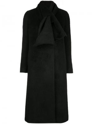 Пальто со структурированным шарфом Tomorrowland. Цвет: чёрный