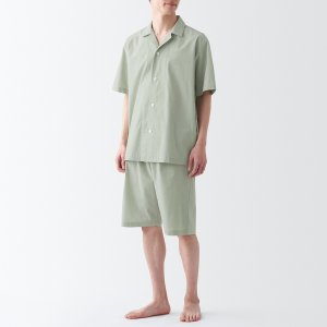 Хлопковая пижама с короткими рукавами MUJI, светло-зеленый Muji