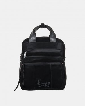 Персиковый рюкзак черного цвета на молнии , черный Devota & Lomba