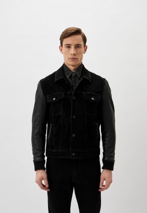 Куртка кожаная Serge Pariente. Цвет: черный