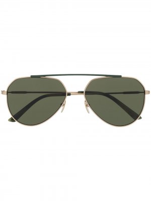 Солнцезащитные очки-авиаторы в матовой квадратной оправе Calvin Klein. Цвет: зеленый