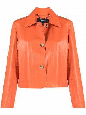 Button-up leather jacket Arma. Цвет: оранжевый