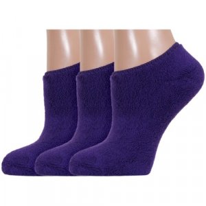 Носки , 3 пары, размер 23, фиолетовый ХОХ. Цвет: фиолетовый