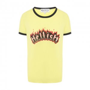 Хлопковая футболка Wildfox. Цвет: жёлтый