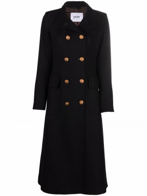 Длинное двубортное пальто Bazar Deluxe. Цвет: черный
