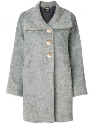 Однобортное пальто-накидка Liu Jo. Цвет: серый