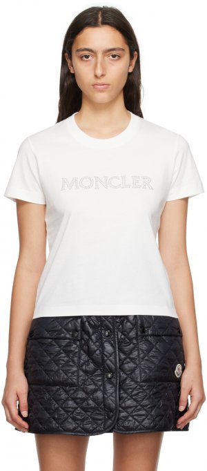 Белая футболка с кристаллами Moncler
