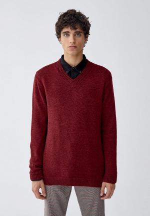 Пуловер Pull&Bear. Цвет: бордовый