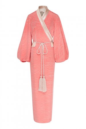 Платье-халат розового цвета Igor Gulyaev. Цвет: оранжевый