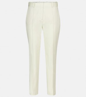 Зауженные брюки Derk из эластичного хлопка с завышенной талией LORO PIANA, белый Piana
