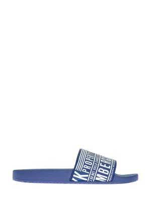 Шлепанцы в стиле логомании с контрастной отделкой BIKKEMBERGS. Цвет: синий