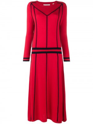 Платье-свитер с контрастным дизайном Chinti and Parker. Цвет: красный