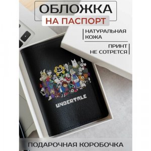 Обложка для паспорта на паспорт Undertale OP01957, черный RUSSIAN HandMade. Цвет: черный