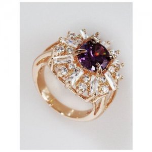 Кольцо помолвочное , аметист, размер 17, фиолетовый Lotus Jewelry. Цвет: фиолетовый