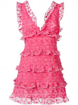 Платье с рюшами Giamba. Цвет: розовый