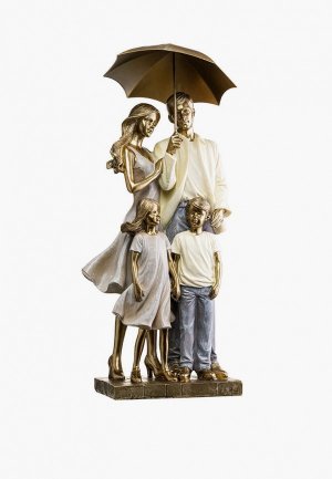 Фигурка декоративная Decogallery Семья по зонтом 33.5х10.5х17 см. Цвет: разноцветный