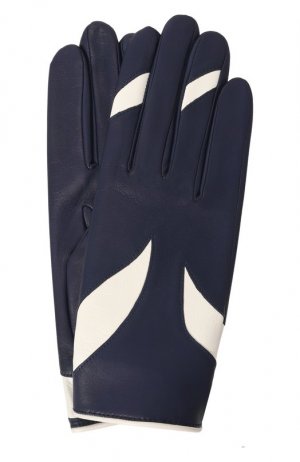 Кожаные перчатки Agnelle. Цвет: синий