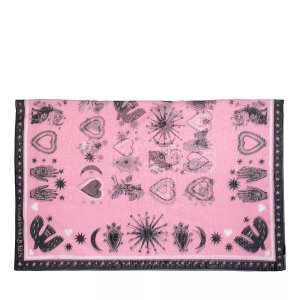 Шарф pareo mystical scarf pink/black Alexander Mcqueen, розовый McQueen