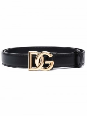 Ремень с логотипом Dolce & Gabbana. Цвет: черный