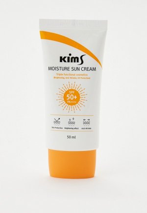 Крем солнцезащитный Kims Moisture Sun Cream SPF 50+ PA++++ Triple Function, 50 мл. Цвет: прозрачный