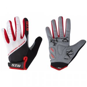 Перчатки , размер M, серый, мультиколор STG. Цвет: белый/серый/микс/красный/черный/белый-красный-черный