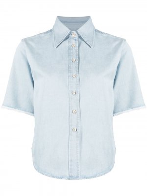 Джинсовая рубашка с короткими рукавами Haikure. Цвет: синий