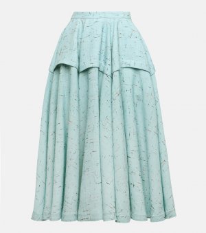 Многоярусная юбка миди , синий Bottega Veneta