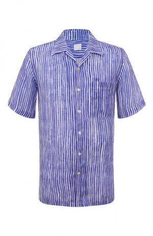 Льняная рубашка 120% Lino. Цвет: синий