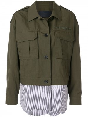 Куртка-рубашка с накладными карманами Juun.J. Цвет: зеленый