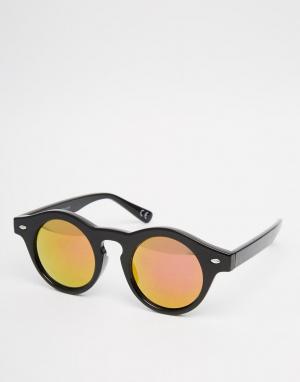 Круглые солнцезащитные очки Trip. Цвет: черный