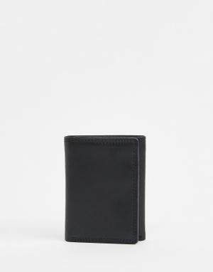 Черный кожаный бумажник Peter Werth. Цвет: черный