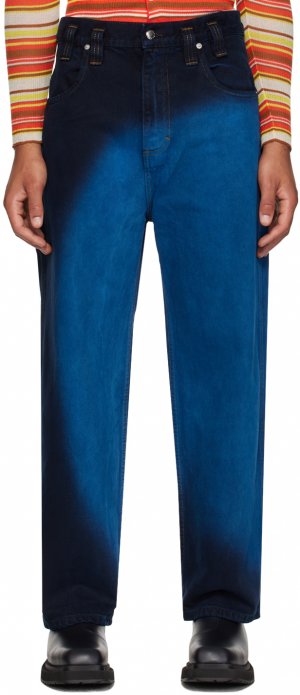 Эксклюзивные синие прямые джинсы SSENSE Eckhaus Latta