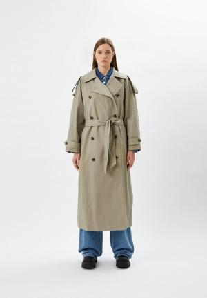 Плащ Calvin Klein. Цвет: зеленый